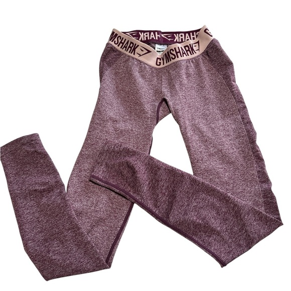 Gymshark Heathered Burgandy Full Length Leggings Size Small - Picture 2 of 4